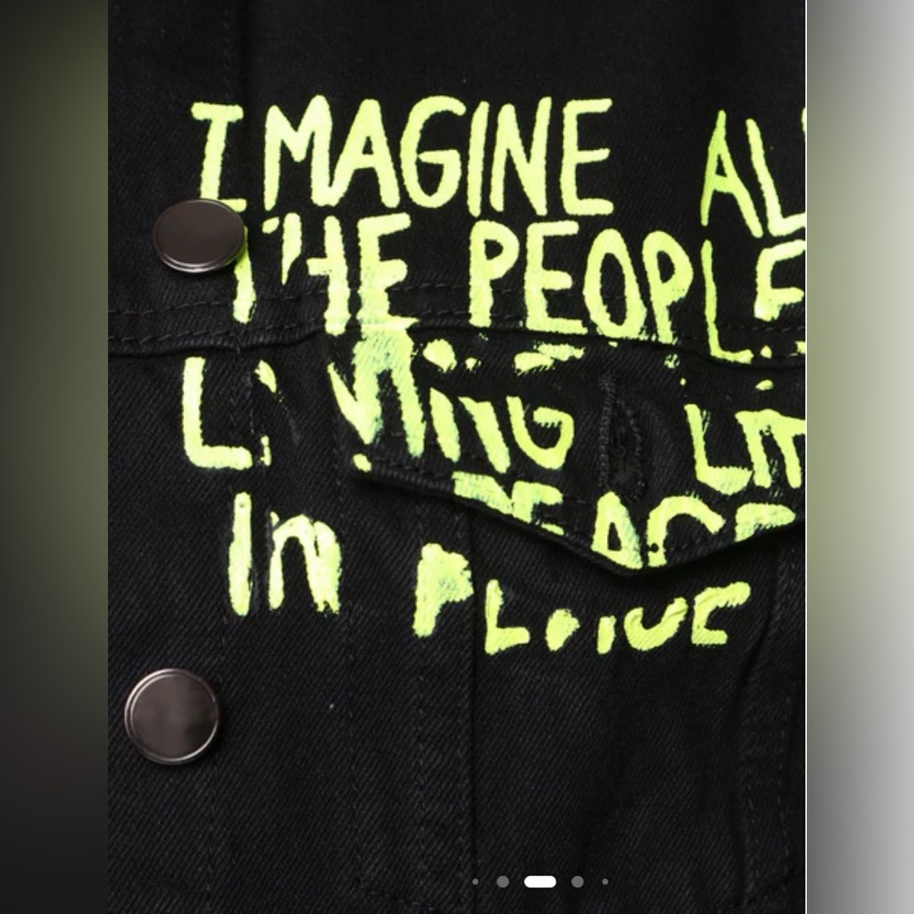 Denim Jacket with Graphic Text NWT by fashion nova - Picture 10 of 15